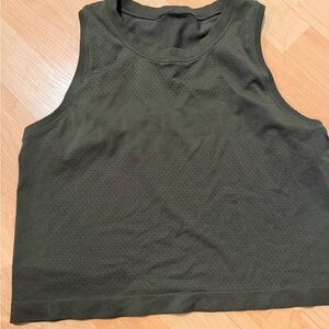 Lululemon Athletica Mesh Dark Green Crop Muscle Tee